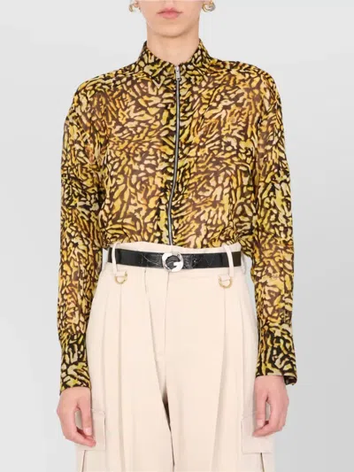 Givenchy Silk Long Shirt In Brown