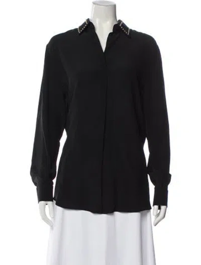 Pre-owned Givenchy Silk Long Sleeve Blouse In Black