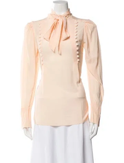Pre-owned Givenchy Silk Long Sleeve Blouse In Pink