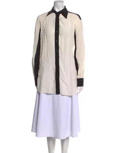 Pre-owned Givenchy Silk Long Sleeve Tunic In Neutral