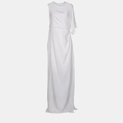 Pre-owned Givenchy Silk Maxi Dress Fr 44 In White