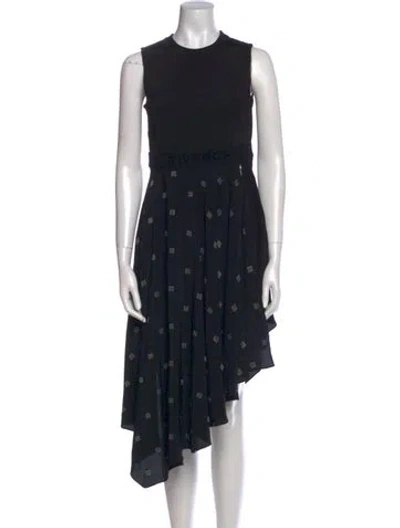 Pre-owned Givenchy Silk Midi Length Dress In Black