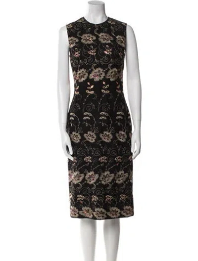 Pre-owned Givenchy Silk Midi Length Dress In Black