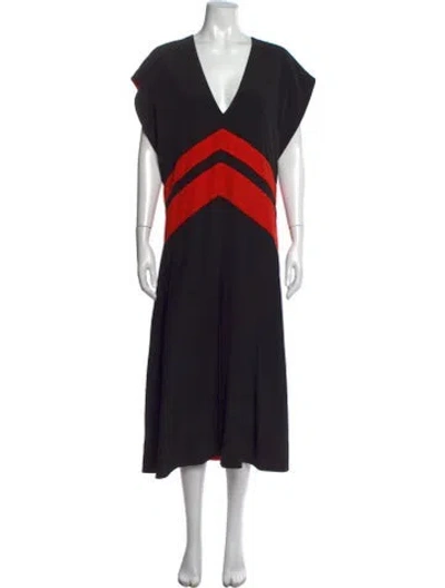 Pre-owned Givenchy Silk Midi Length Dress In Black/red