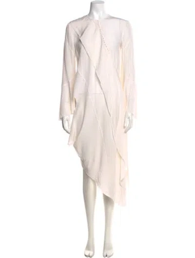 Pre-owned Givenchy Silk Midi Length Dress In Gray