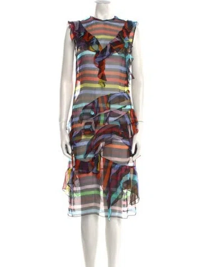 Pre-owned Givenchy Silk Midi Length Dress In Multi