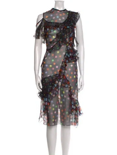 Pre-owned Givenchy Silk Midi Length Dress In Purple