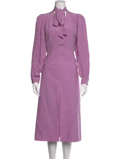 Pre-owned Givenchy Silk Midi Length Dress In Purple