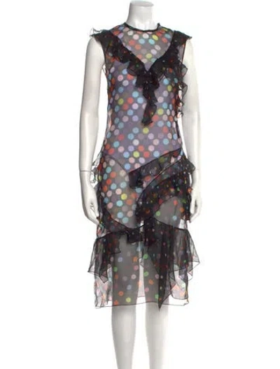 Pre-owned Givenchy Silk Midi Length Dress W/ Tags In Black