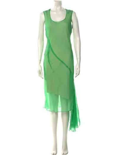 Pre-owned Givenchy Silk Midi Length Dress W/ Tags In Green
