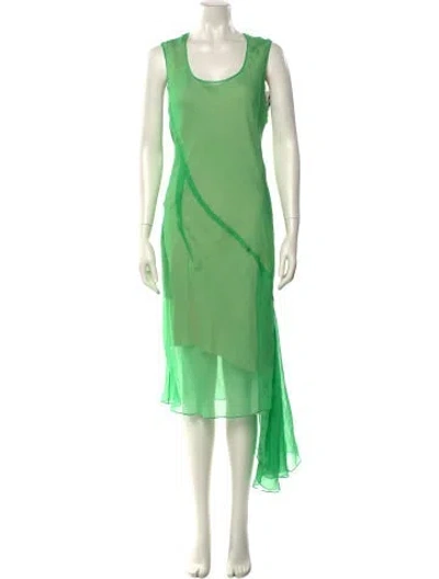 Pre-owned Givenchy Silk Midi Length Dress W/ Tags In Green