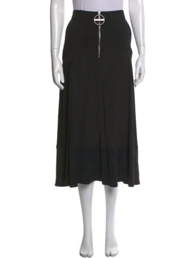 Pre-owned Givenchy Silk Midi Length Skirt In Black