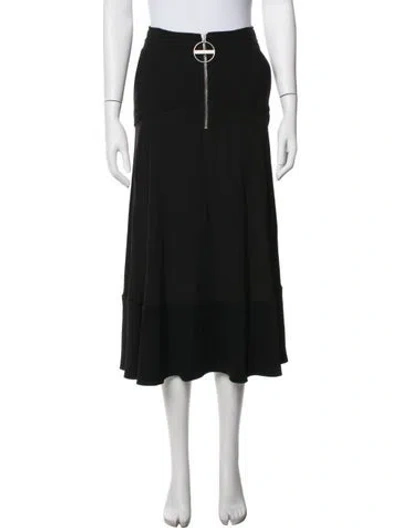Pre-owned Givenchy Silk Midi Length Skirt In Black