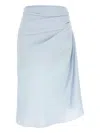 Givenchy Draped Silk Skirt Midi Length Subtle Pattern In 蓝色