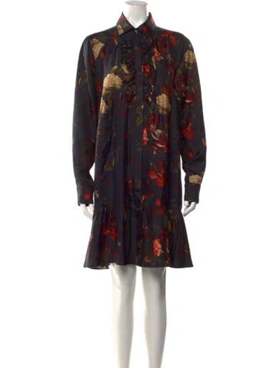 Pre-owned Givenchy Silk Mini Dress In Black