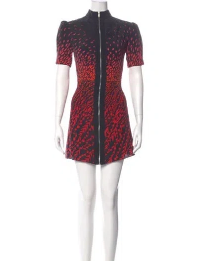 Pre-owned Givenchy Silk Mini Dress In Black/red