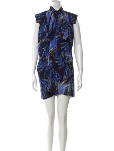 Pre-owned Givenchy Silk Mini Dress In Blue