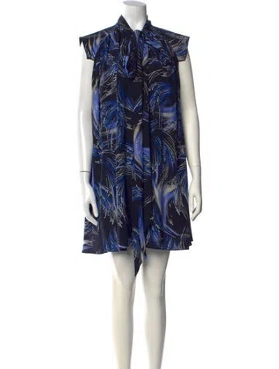 Pre-owned Givenchy Silk Mini Dress In Blue