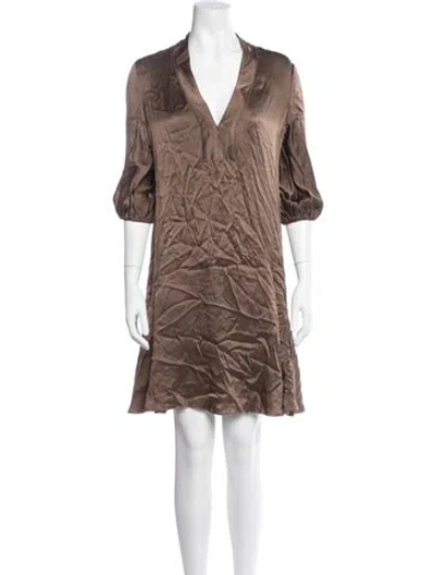 Pre-owned Givenchy Silk Mini Dress In Brown