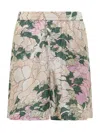 Givenchy Silk Mini Shorts In Beige/green