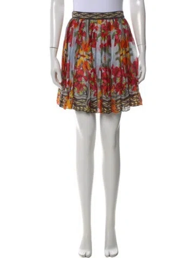 Pre-owned Givenchy Silk Mini Skirt In Blue