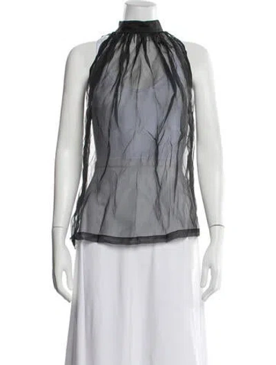 Pre-owned Givenchy Silk Mock Neck Top In Multi