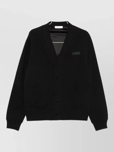 Givenchy Silk Nylon Cardigan Jacket Front Pockets In Black