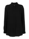 Givenchy Silk Oversized Shirt In Negro