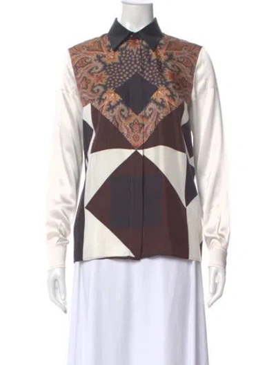 Pre-owned Givenchy Silk Paisley Print Blouse In Black