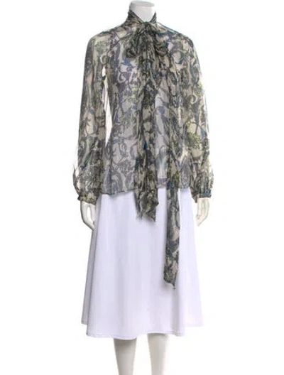Pre-owned Givenchy Silk Paisley Print Blouse In Multi