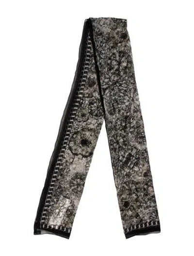 Pre-owned Givenchy Silk Paisley Print Scarf In Black