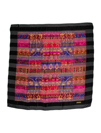 Pre-owned Givenchy Silk Paisley Print Scarf In Black