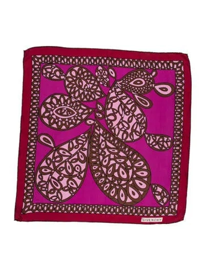 Pre-owned Givenchy Silk Paisley Print Scarf In Pink