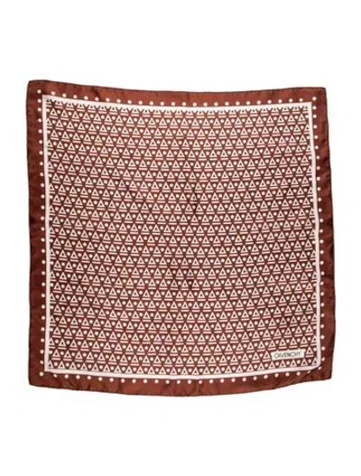 Pre-owned Givenchy Silk Patterned Shawl In Brown