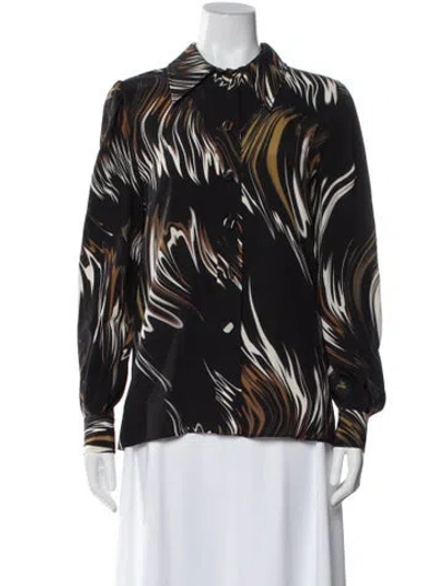 Pre-owned Givenchy Silk Printed Blouse In Black