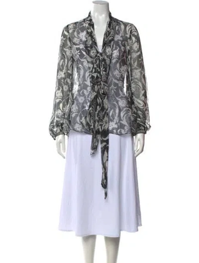 Pre-owned Givenchy Silk Printed Blouse In Black