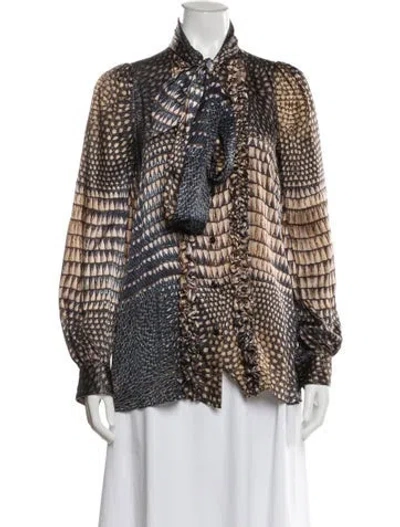 Pre-owned Givenchy Silk Printed Blouse In Multi