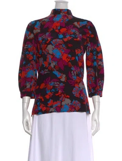 Pre-owned Givenchy Silk Printed Blouse In Red