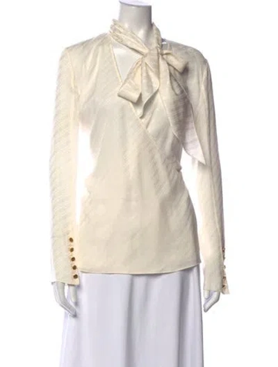 Pre-owned Givenchy Silk Printed Blouse W/ Tags In Neutrals