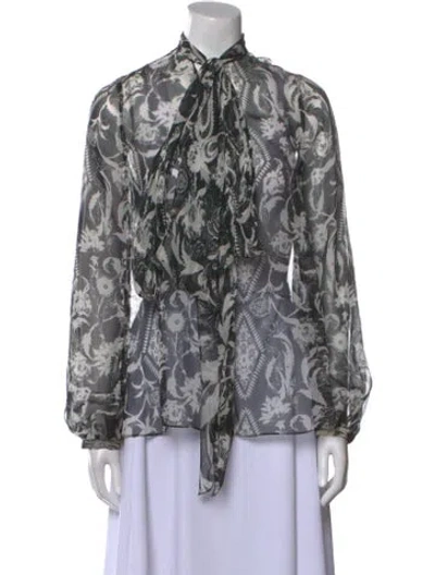Pre-owned Givenchy Silk Printed Button-up Top