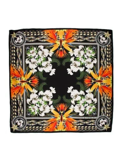 Pre-owned Givenchy Silk Printed Scarf In Black