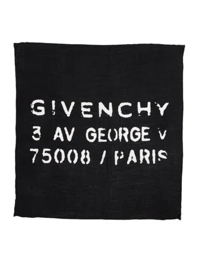Pre-owned Givenchy Silk Printed Scarf In Black
