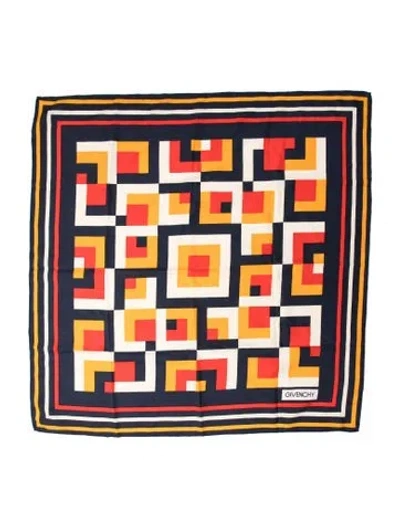 Pre-owned Givenchy Silk Printed Scarf In Blue