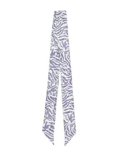 Pre-owned Givenchy Silk Printed Scarf In Blue/white