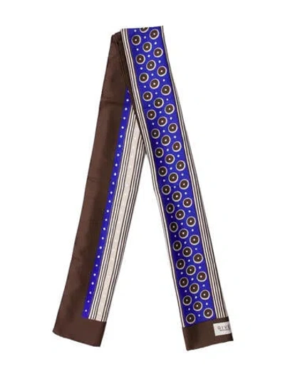 Pre-owned Givenchy Silk Printed Scarf In Brown