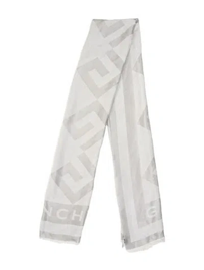 Pre-owned Givenchy Silk Printed Scarf In Gray