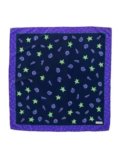Pre-owned Givenchy Silk Printed Scarf In Purple