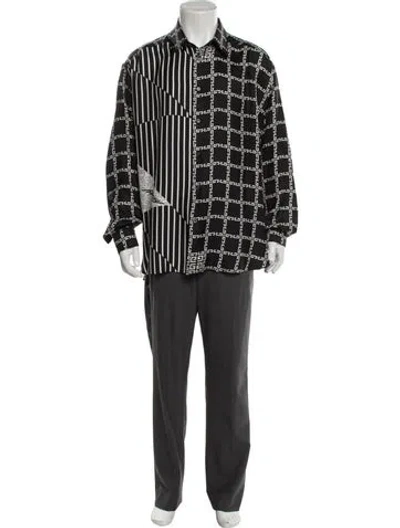 Pre-owned Givenchy Silk Printed Shirt In Black