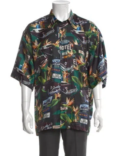 Pre-owned Givenchy Silk Printed Shirt In Black