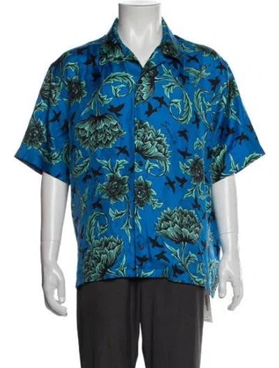 Pre-owned Givenchy Silk Printed Shirt In Blue